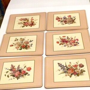 Pimpernel floral bouquet cork backed placemats 6